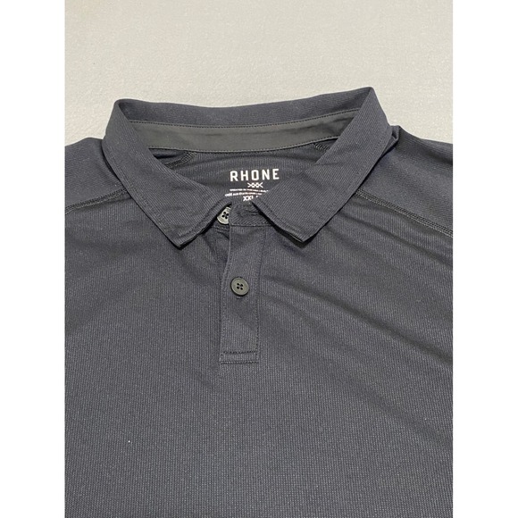 Rhone Mens XXL Black Short Sleeve Performance Polo Shirt Tencel Blend RN141364 - Picture 6 of 11